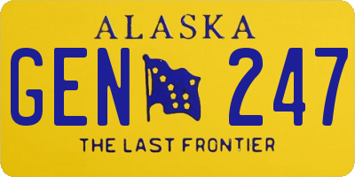 AK license plate GEN247