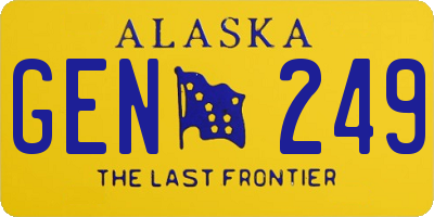 AK license plate GEN249