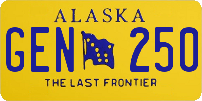 AK license plate GEN250