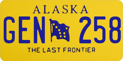 AK license plate GEN258