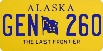 AK license plate GEN260