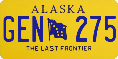 AK license plate GEN275