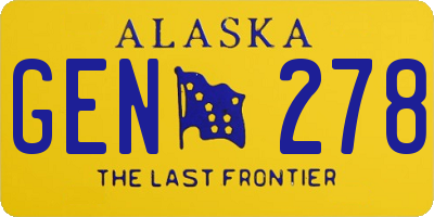 AK license plate GEN278