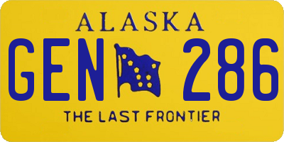 AK license plate GEN286