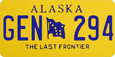 AK license plate GEN294