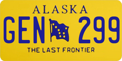 AK license plate GEN299