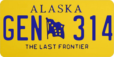 AK license plate GEN314