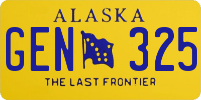 AK license plate GEN325