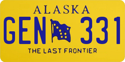 AK license plate GEN331