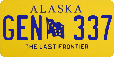 AK license plate GEN337