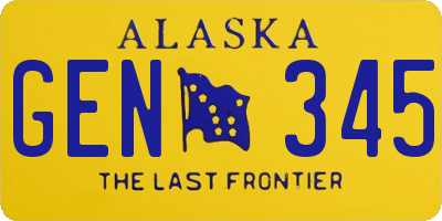 AK license plate GEN345