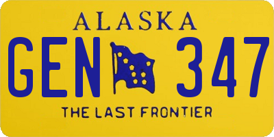 AK license plate GEN347