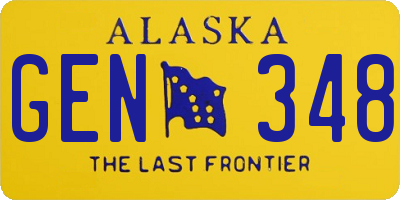 AK license plate GEN348