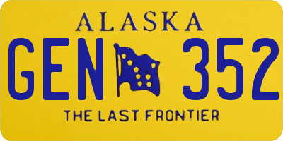 AK license plate GEN352