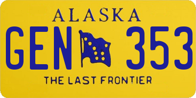 AK license plate GEN353