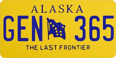 AK license plate GEN365