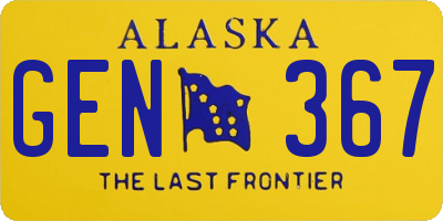 AK license plate GEN367