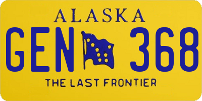AK license plate GEN368