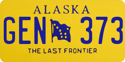 AK license plate GEN373
