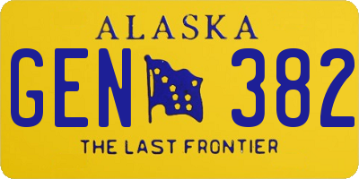 AK license plate GEN382