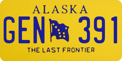 AK license plate GEN391