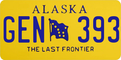 AK license plate GEN393