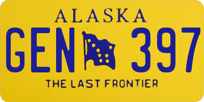 AK license plate GEN397