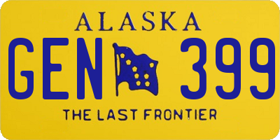 AK license plate GEN399