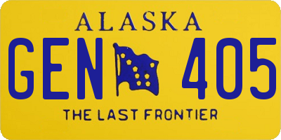 AK license plate GEN405