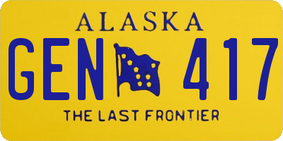 AK license plate GEN417
