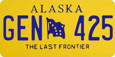 AK license plate GEN425