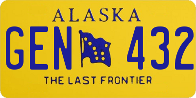 AK license plate GEN432
