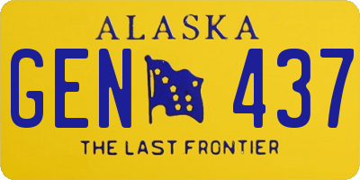 AK license plate GEN437