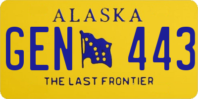 AK license plate GEN443
