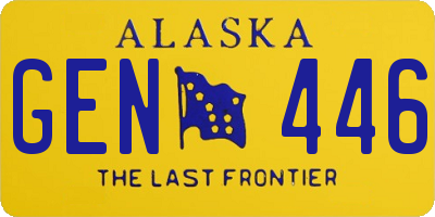 AK license plate GEN446