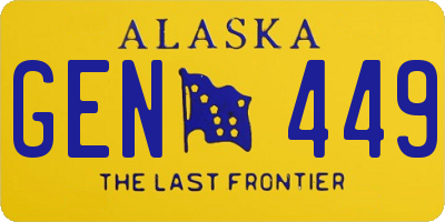 AK license plate GEN449