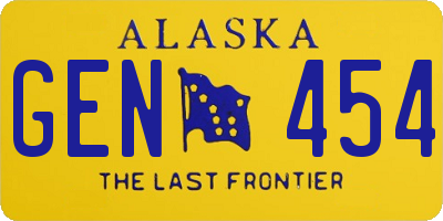 AK license plate GEN454