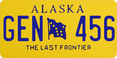 AK license plate GEN456