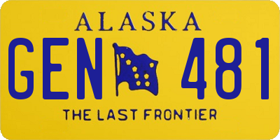 AK license plate GEN481