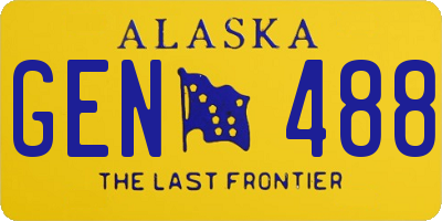 AK license plate GEN488