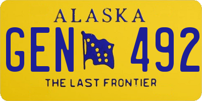 AK license plate GEN492