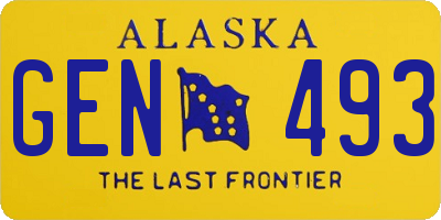 AK license plate GEN493