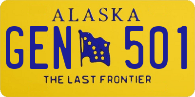 AK license plate GEN501
