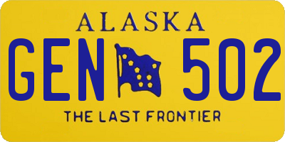 AK license plate GEN502