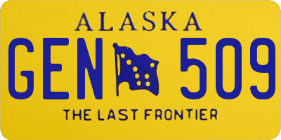 AK license plate GEN509