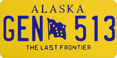 AK license plate GEN513