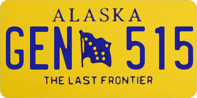 AK license plate GEN515