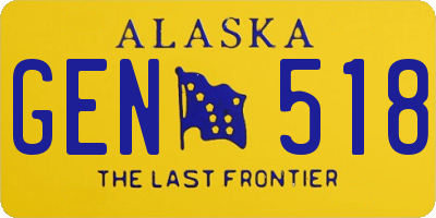 AK license plate GEN518