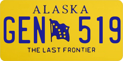 AK license plate GEN519