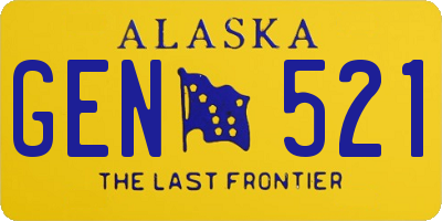 AK license plate GEN521